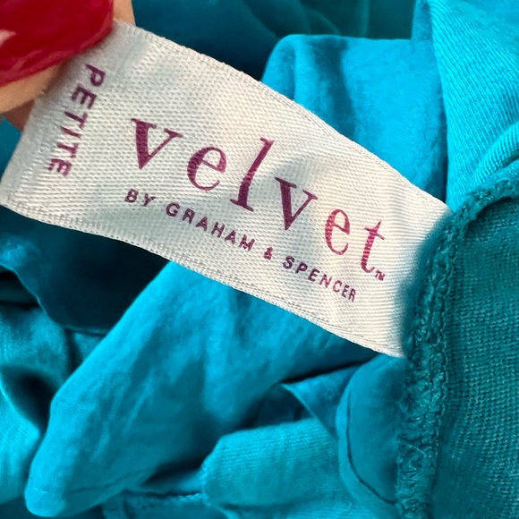 strapless dress Velvet by Graham & Spencer teal EUC - Picture 6 of 9